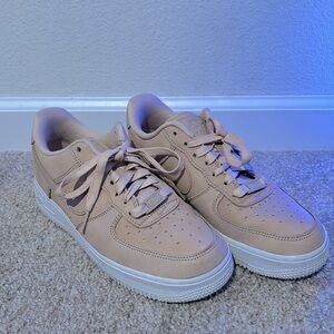 Nike tan Air Force 1’s, barely worn, color: Tan, size: 7.5